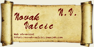 Novak Valčić vizit kartica